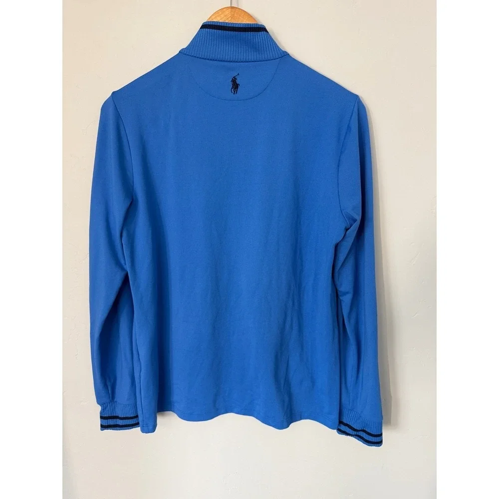 Polo Golf Ralph Lauren Mens Blue Quarter Zip Pullover Wicking Performance Large‎